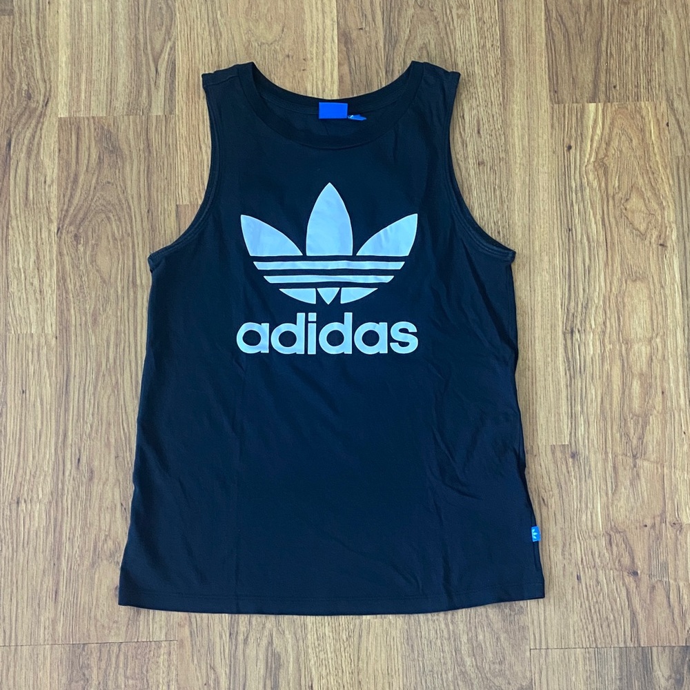 Adidas Black Sleeveless Top with White Logo